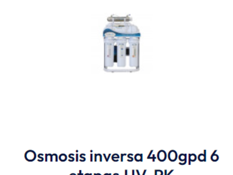 Osmosis inversa 400gpd UV/PK méxico