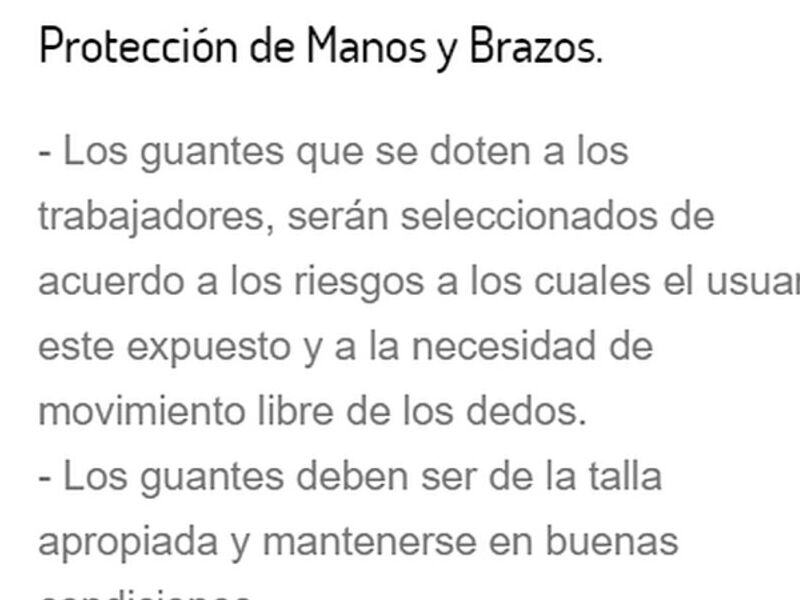 Protección Manos Brazos México 