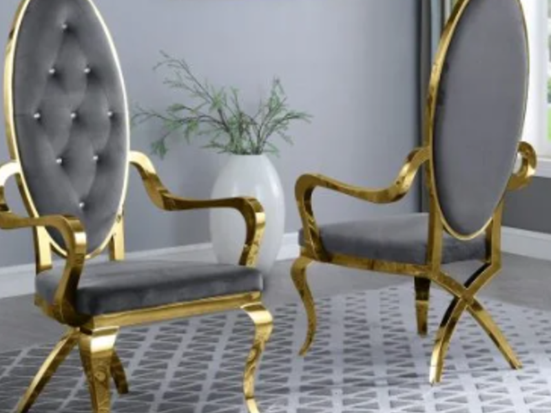 Sillón de terciopelo gris oscuro CDMX