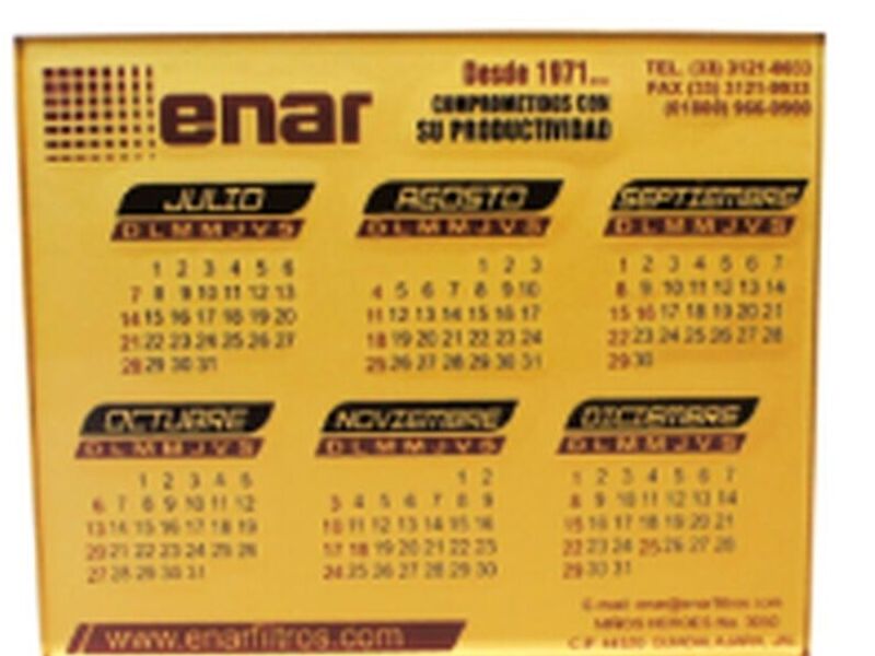 Calendario Pisapapel Acrílico Morelia
