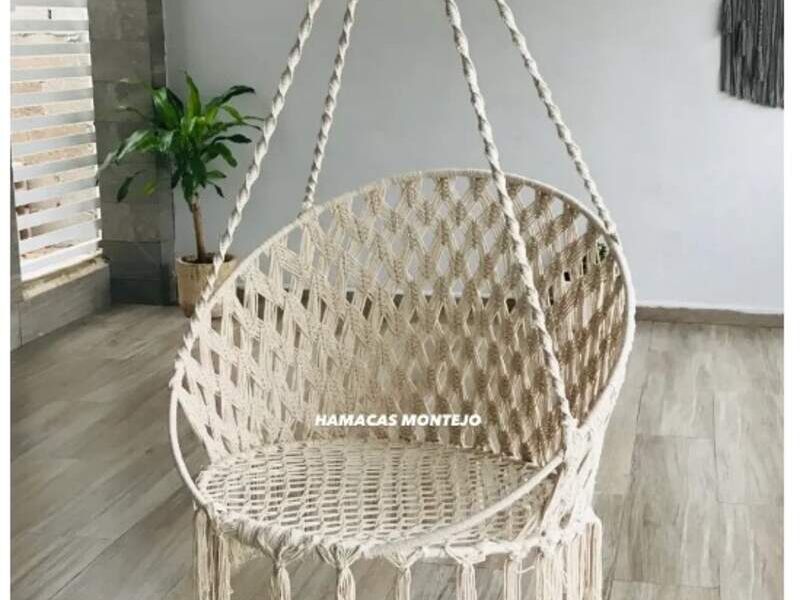 SILLA CIRCULAR COLGANTE DE MACRAMÉ México