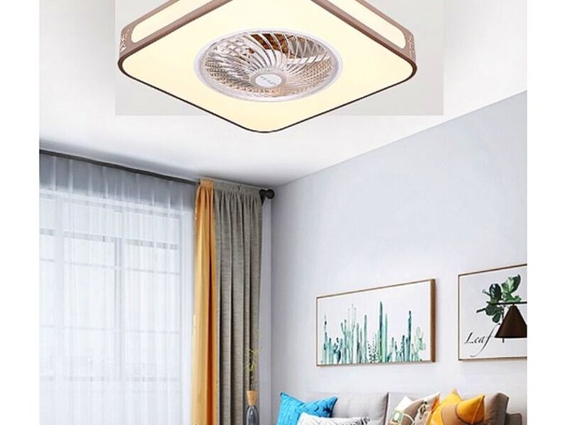 Lámpara de ventilador LED cuadrada