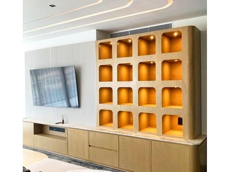 Mueble de TV en madera de encino México