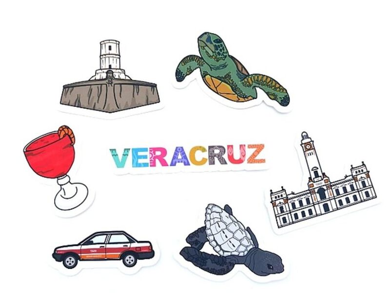 Pack De 7 Calcomanías Veracruz México