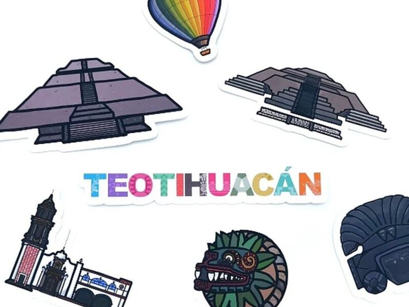 Pack De 7 Calcomanías Teotihuacán México