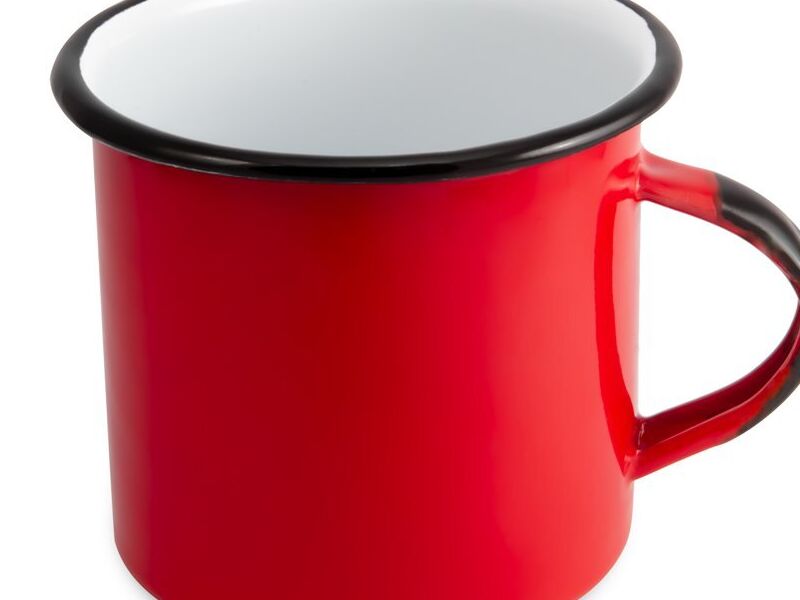 TAZA DE MESA DE PELTRE ROJO México