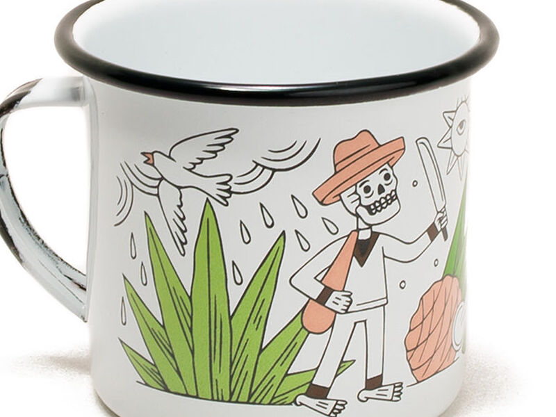 TAZA DE MESA DE PELTRE BLANCO México