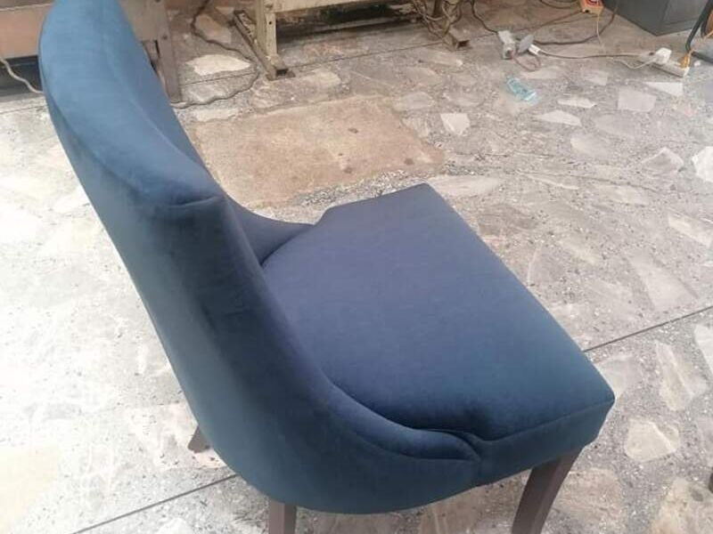Silla Tapizada Azul Villahermosa 