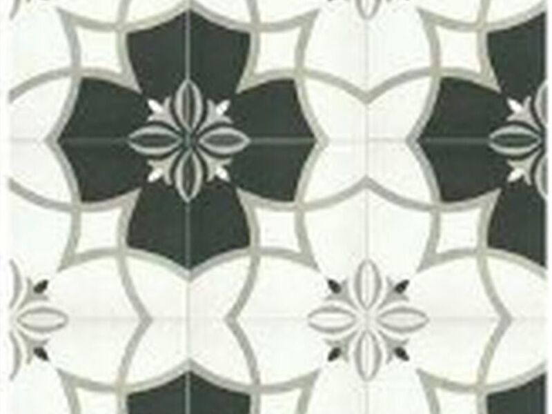 Mosaico Flores negras blancas México
