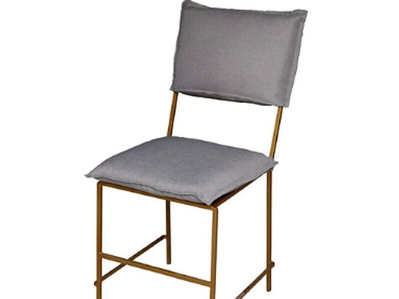 SILLA CONTEMPO BASE DORADA GRIS TAUPE MÉXICO
