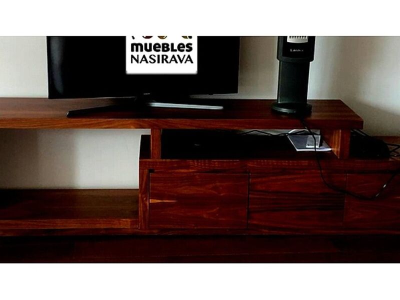 Mueble TV madera nogal CDMX