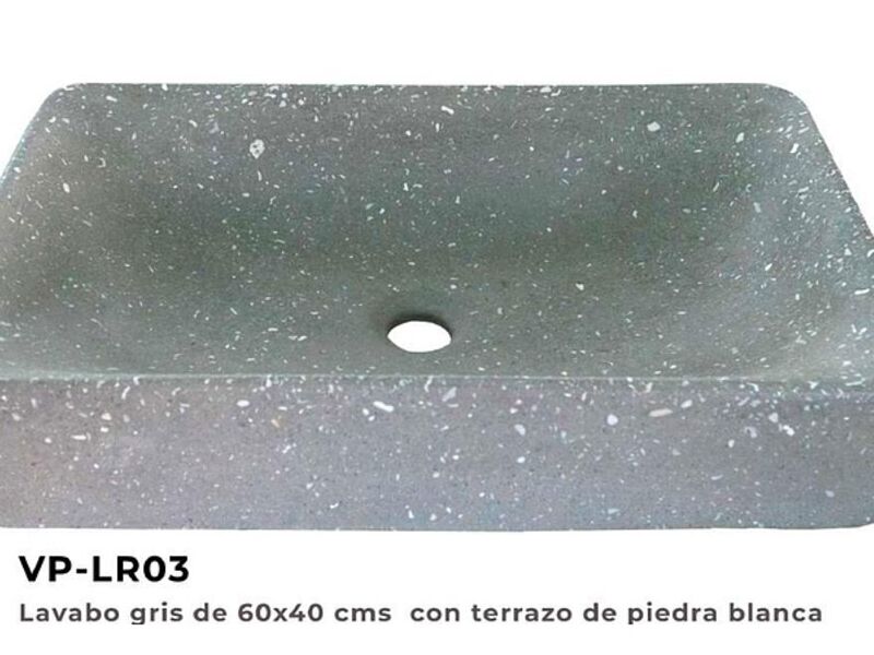 Lavabo rectangular gris México