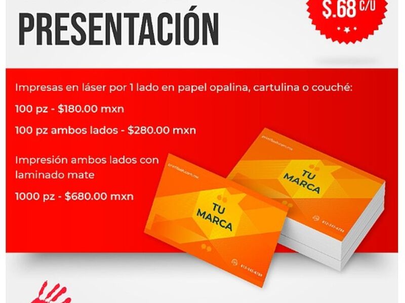 Tarjetas presentación negocio México