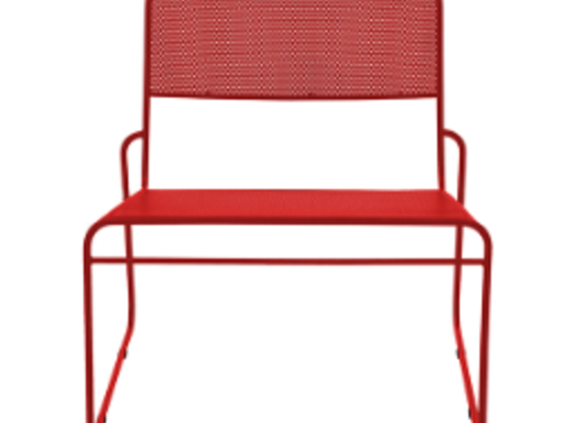 Silla metal color rojo