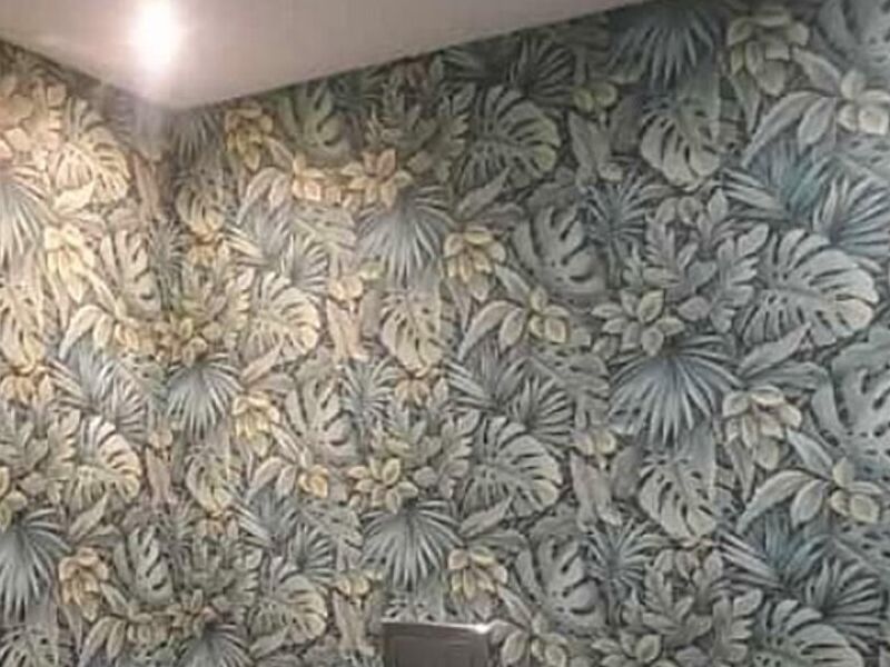 Papel floral verde MX