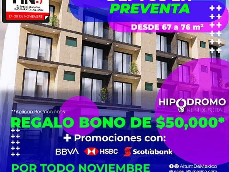 Venta Departamento Progresivo México