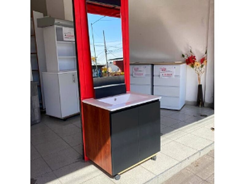 Mueble lava manos espejo baño