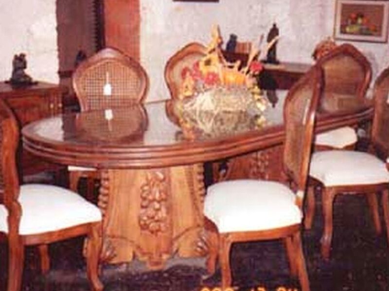 Mesa ovalada madera rústico