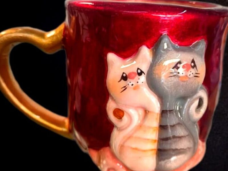 Taza Roja Amor Ceramica Mexico