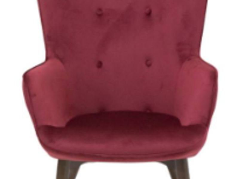 Silla tapizada color vino