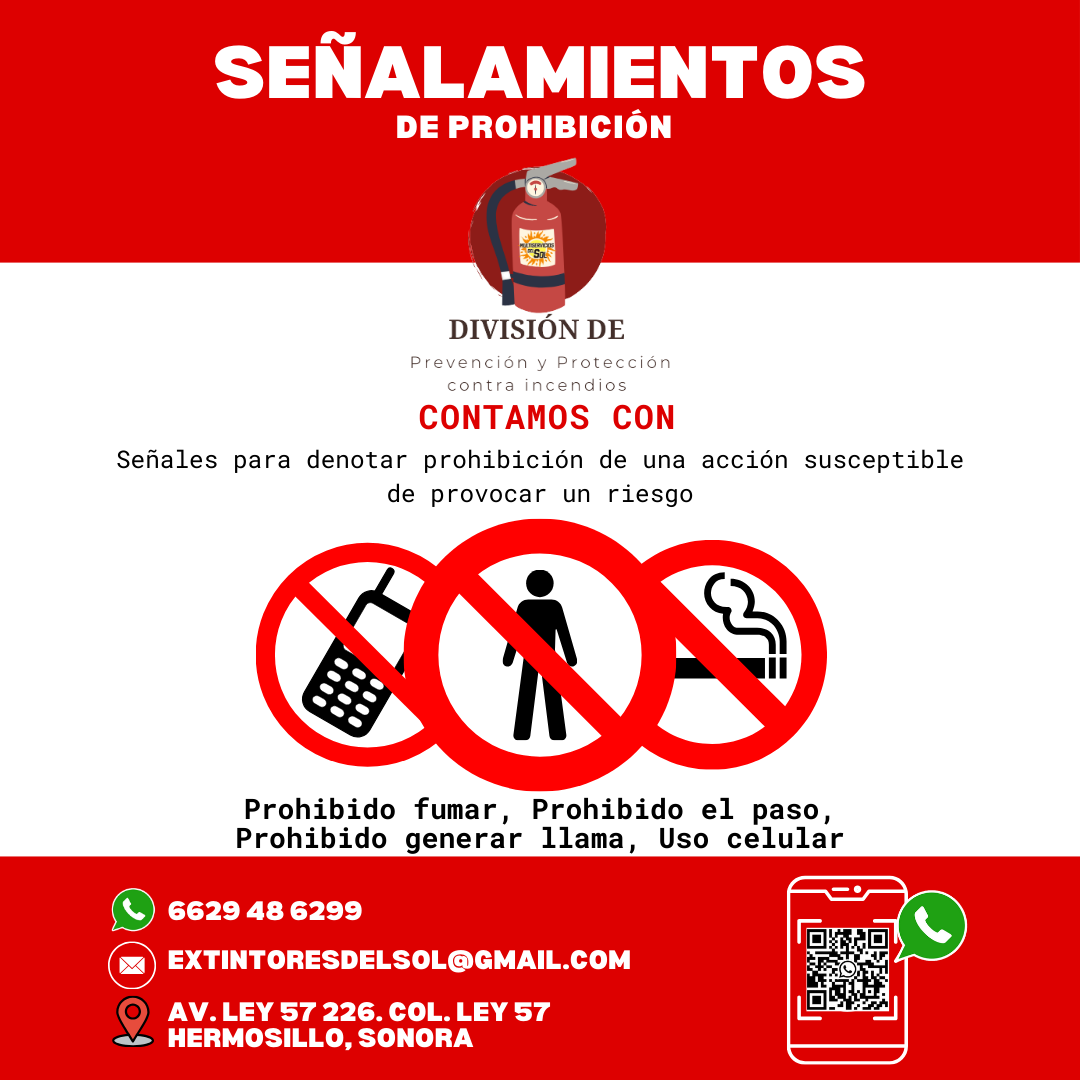 Señalamiento de prohibición en Hermosillo, Sonora