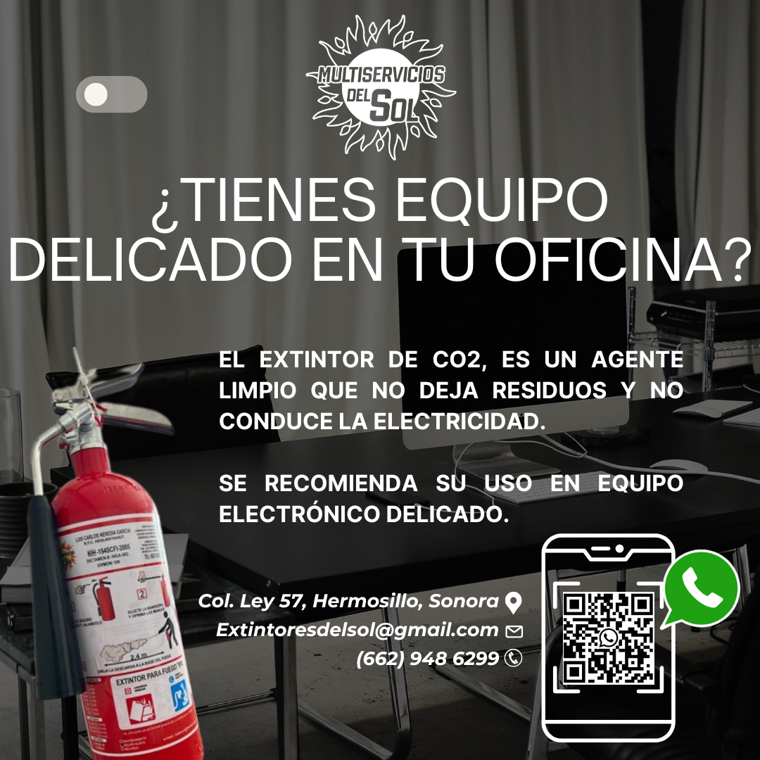 Extintores Gas CO2 en Hermosillo, Sonora