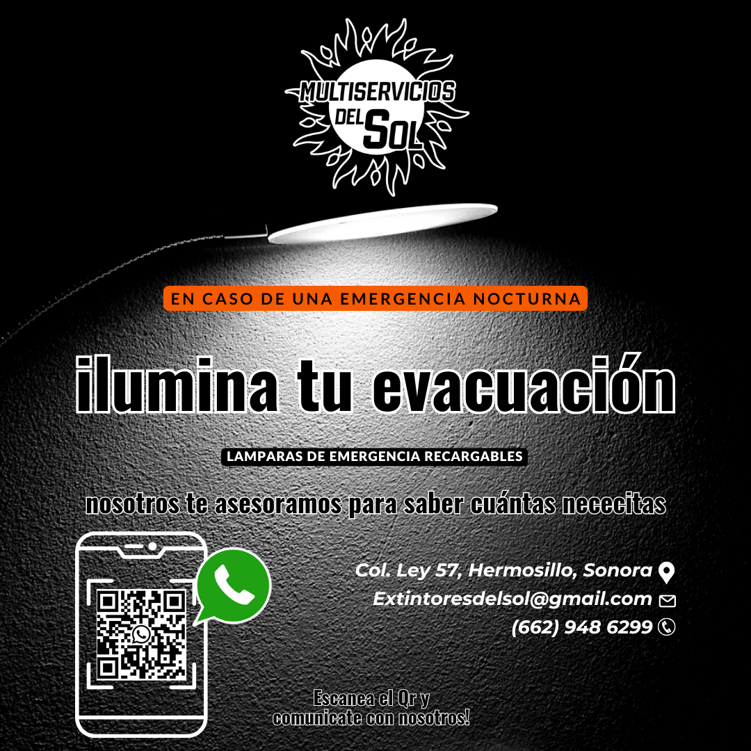 Lámparas de emergencia en Hermosillo, Sonora