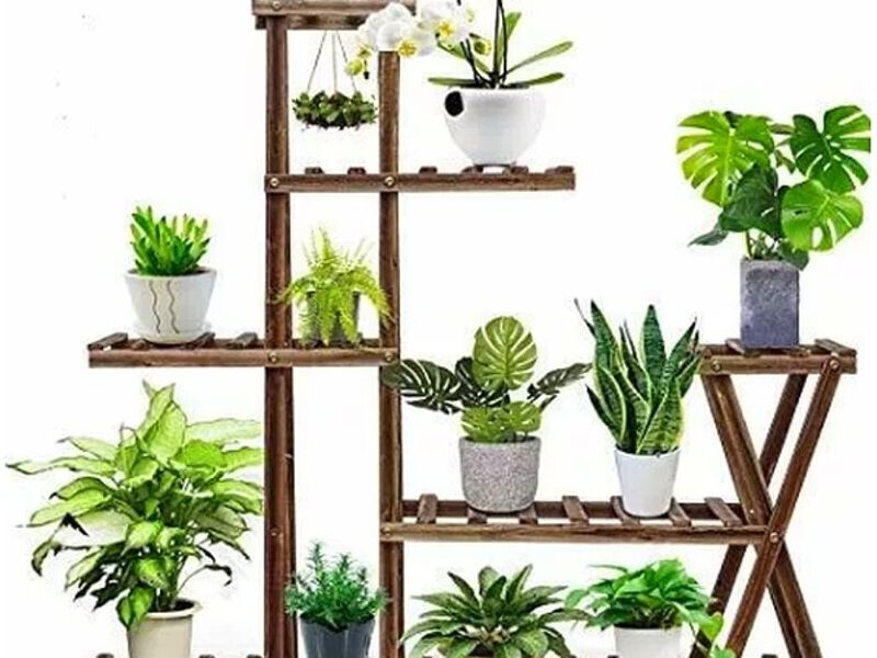 Soporte De Madera Para Planta Cocina