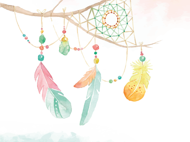 Vinilo decorativo para pared sueños plumas