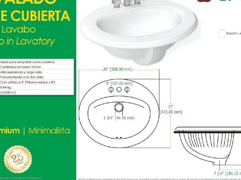 Lavabo Ovalado México