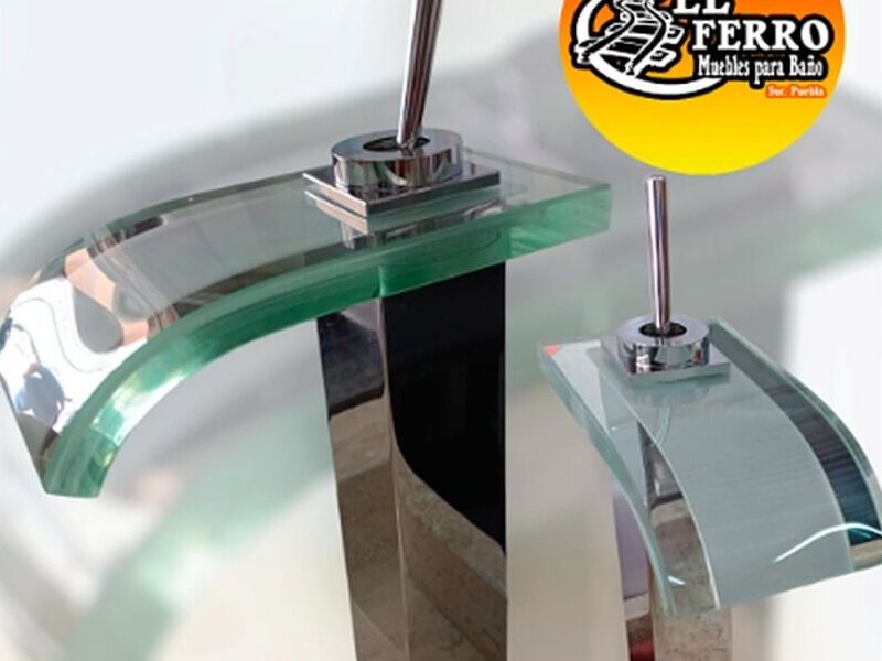 Grifería lavabo baño cristal 