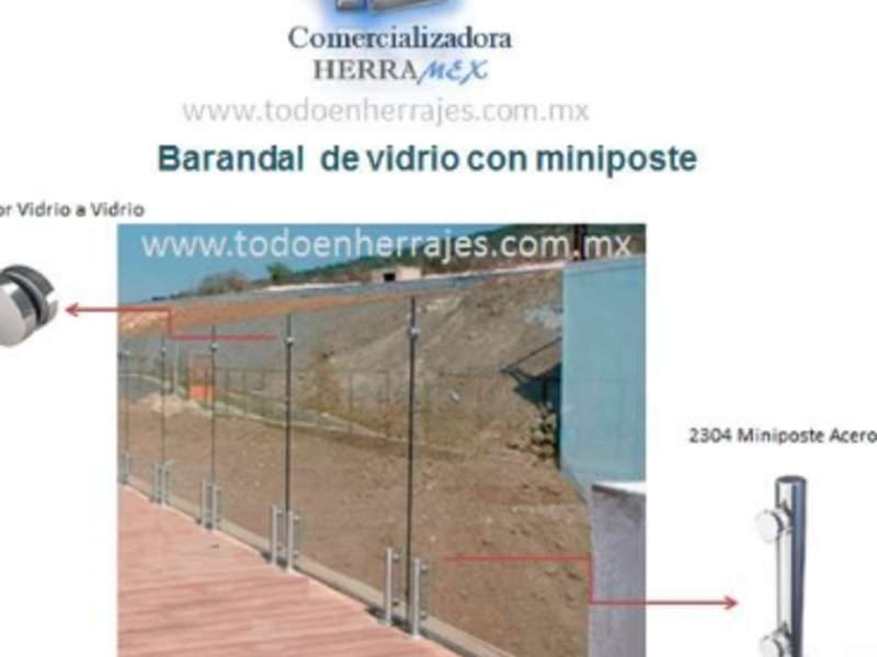 BARANDAL DE VIDRIO MINIPOSTE CDMX 