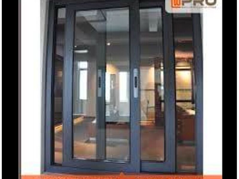 Puerta negra vidrio templado Mexico