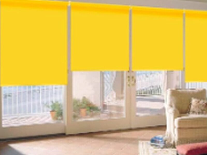 Tela persiana enrollable amarillo