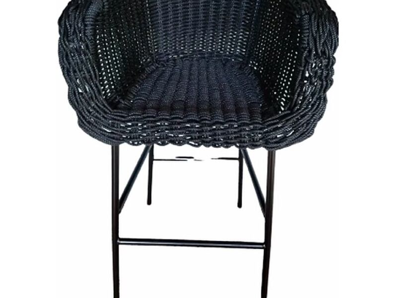 Silla tejida en soga negra México
