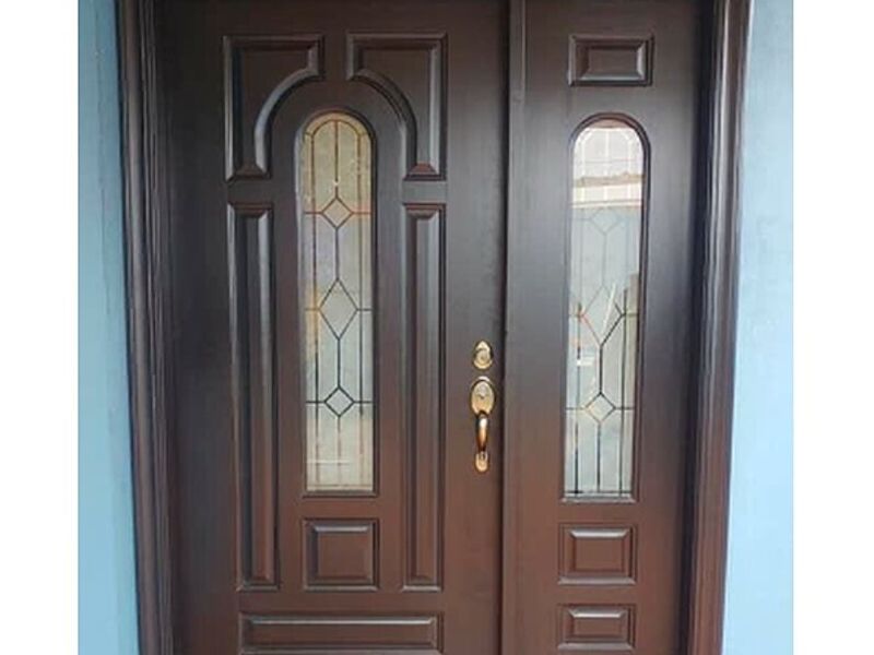 Puerta paso madera chocolate México 
