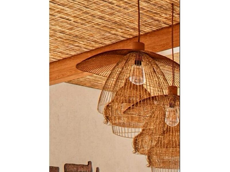 Lámpara tejida colgante Tulum
