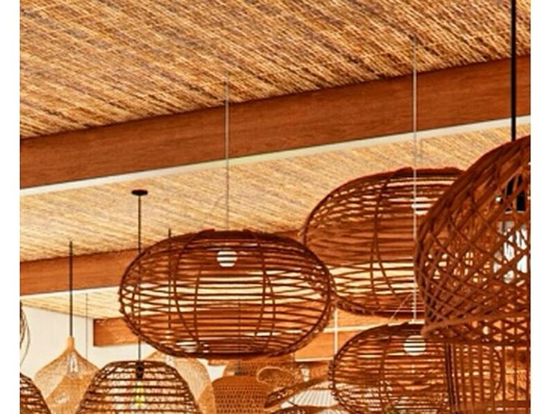 Lámpara tejida ovalada Tulum