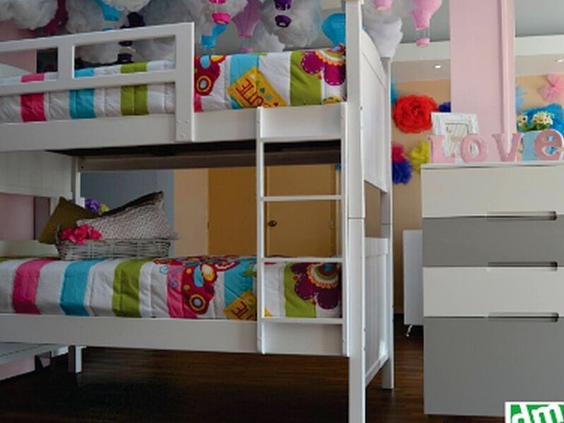 Cama litera madera blanco