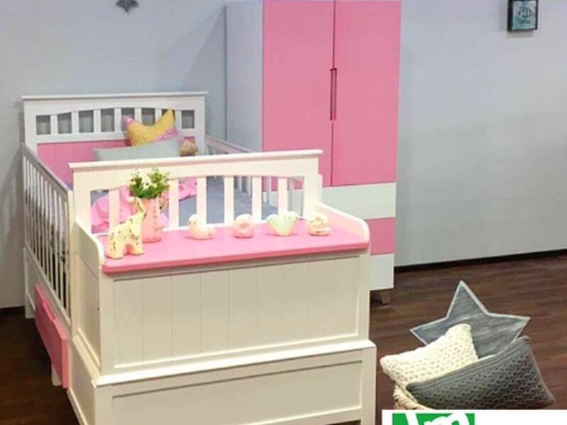 Cama cuna madera blanco