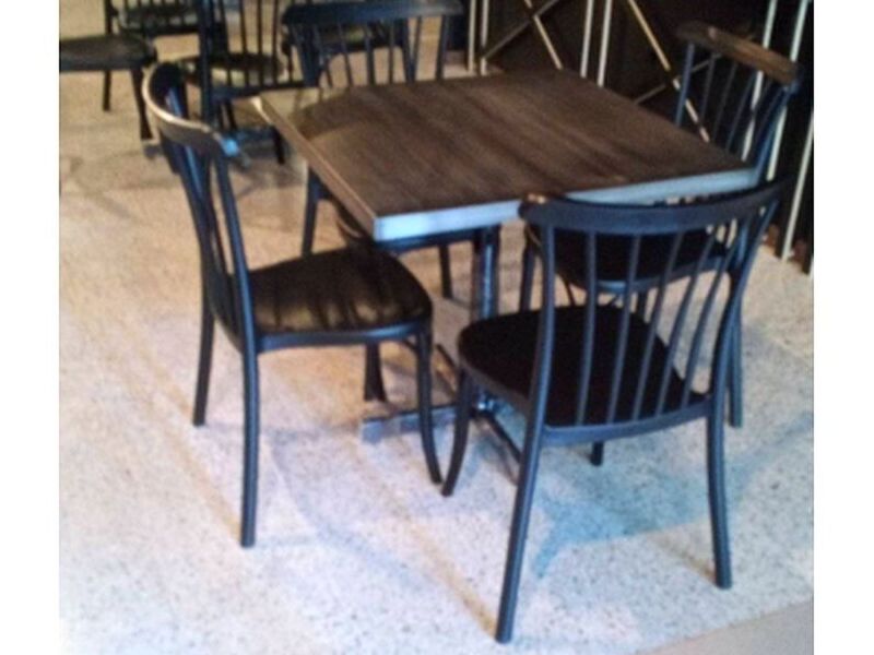 Mesa comedor 4 sillas negro madera