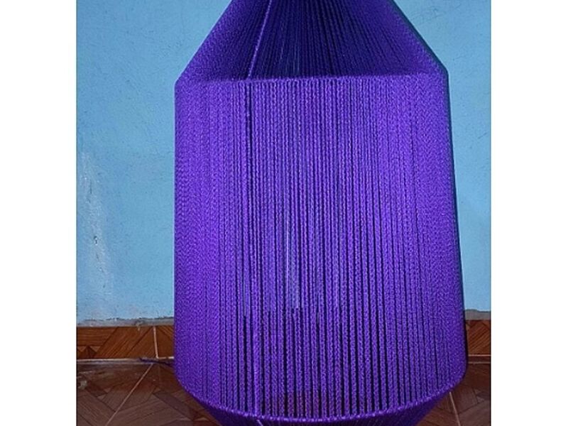 Lampara de Tul Cilíndrica Morada MX 