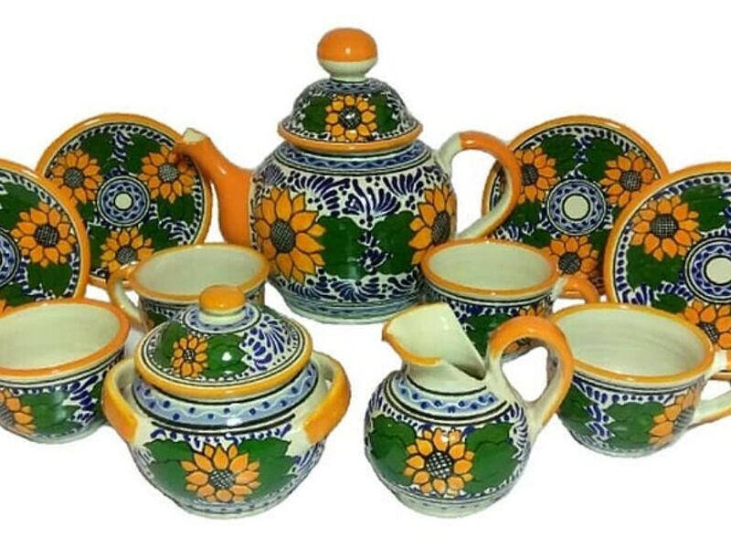 Vajilla Talavera Amarrillo y Verde México