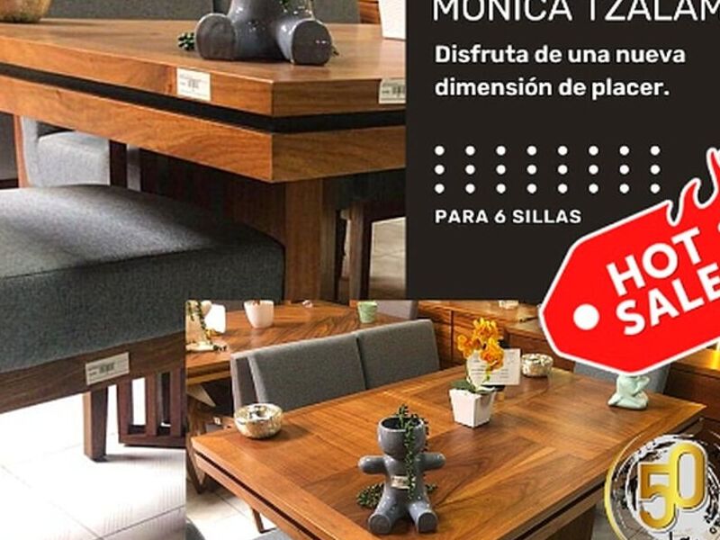 Mesa Santa Mónica Tzalam 6 sillas