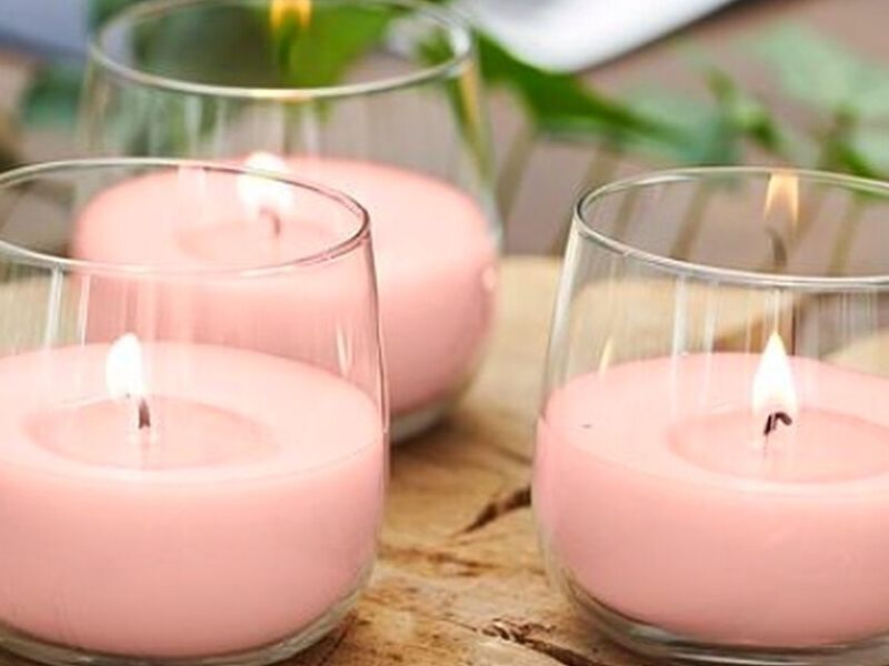 Velas con Soporte de Cristal