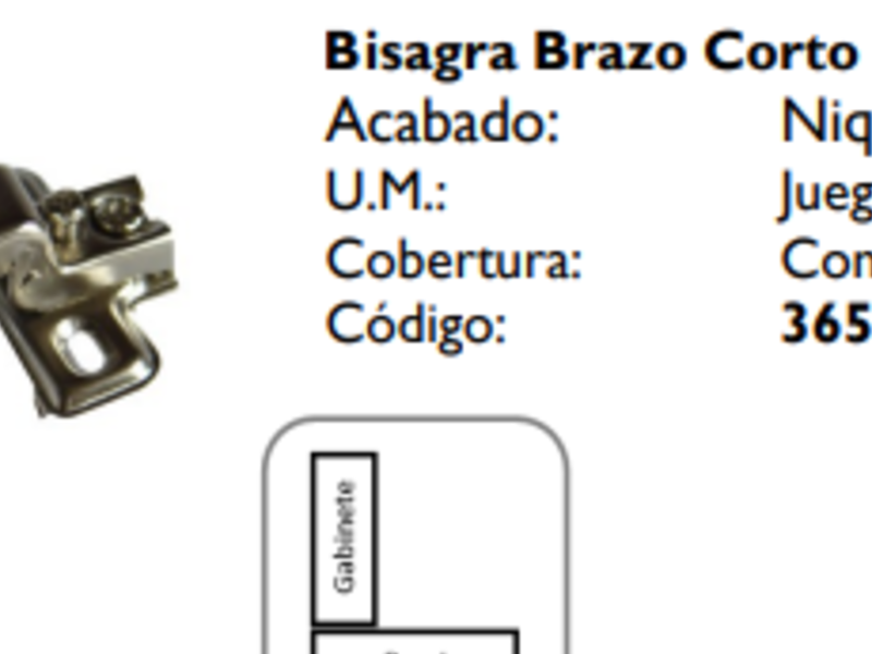 Bisagra Brazo Corto BENITO JUARÉZ LA BISAGRA	