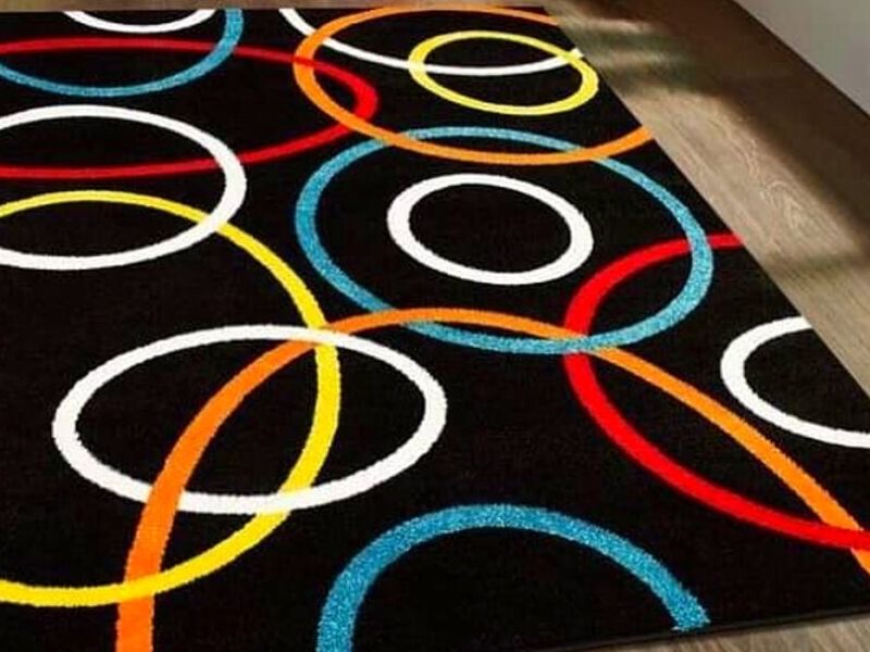Alfombra Negra y Circulos de Colores Mexico