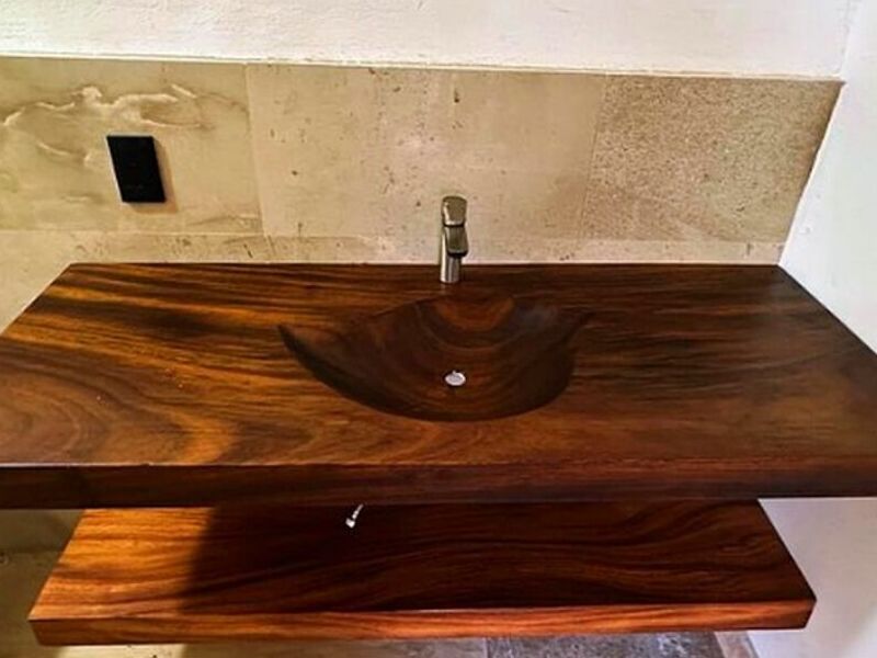 Lavabo de parota sólida México