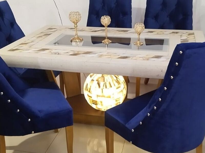 Mesa Comedor de Marmol  Blanco Mexico