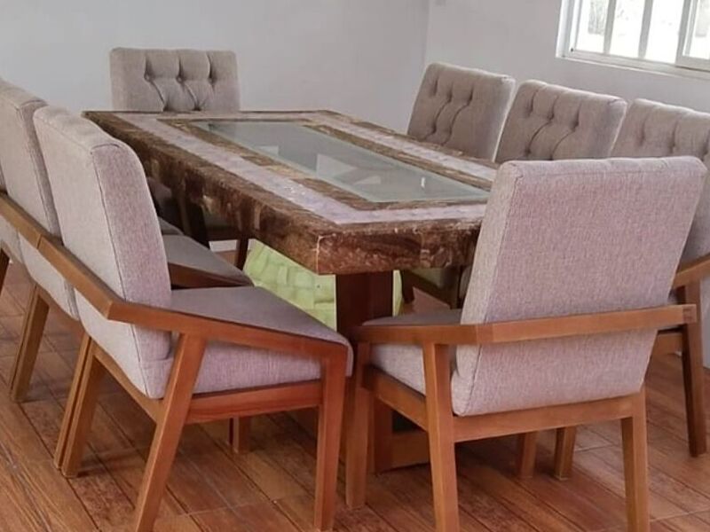 Mesa Comedor Marmol Marron Mexico